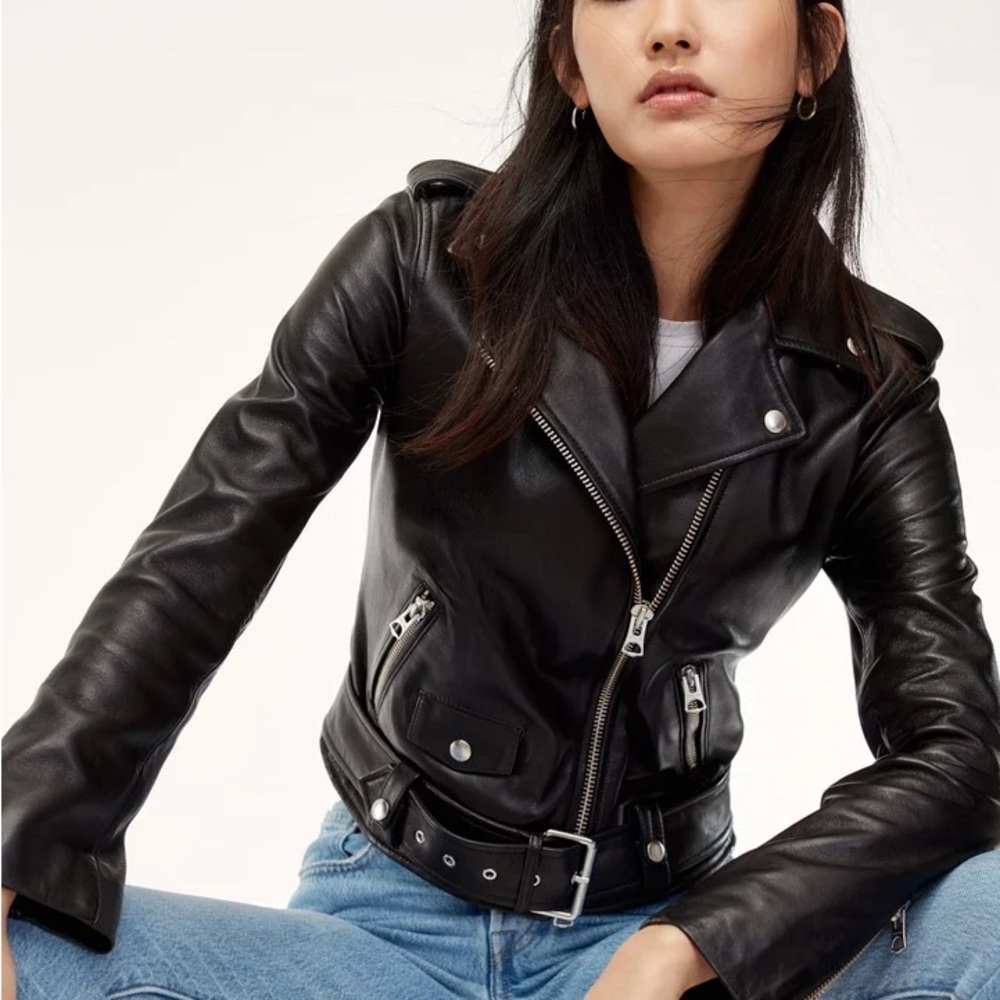 Aritzia leather biker jacket